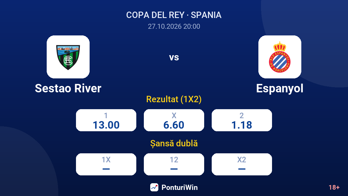 Sestao River vs Espanyol — cote