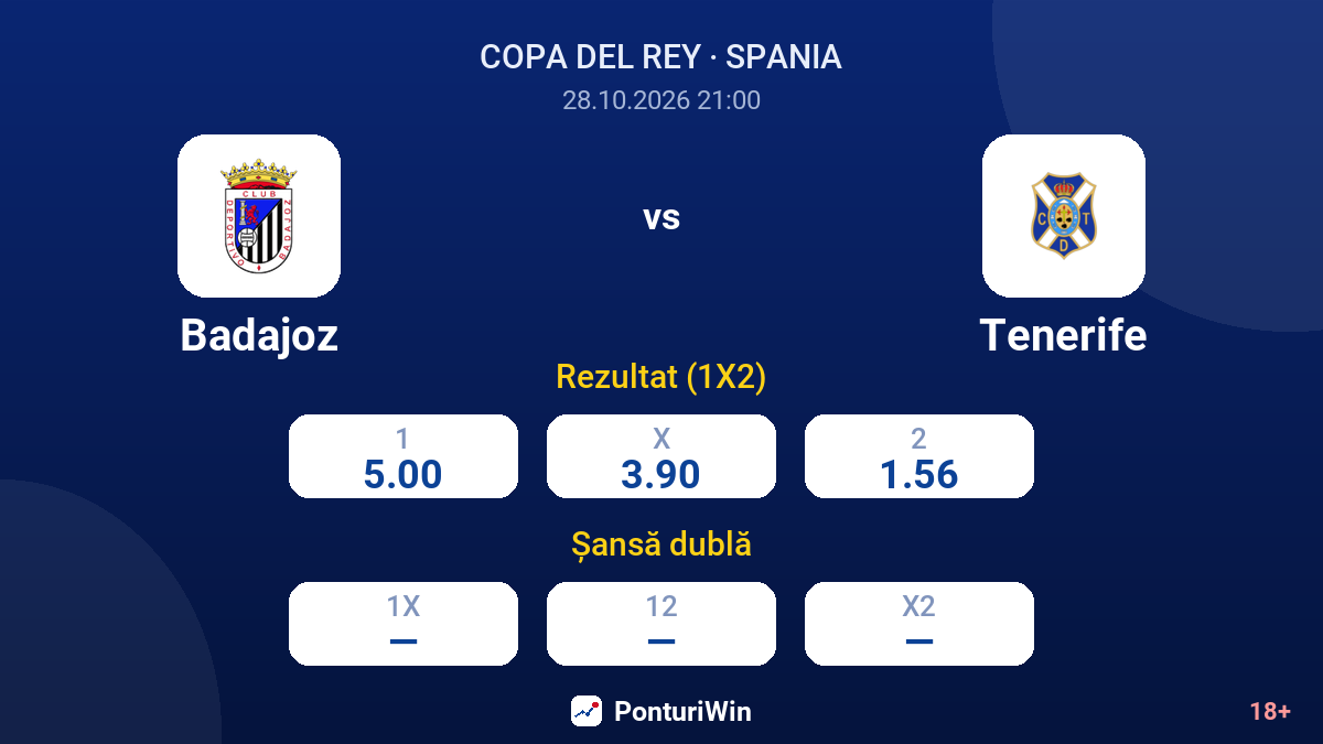 Badajoz vs Tenerife — cote