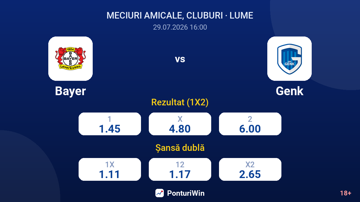 Bayer vs Genk — cote