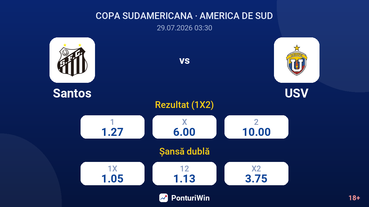 Santos vs USV — cote