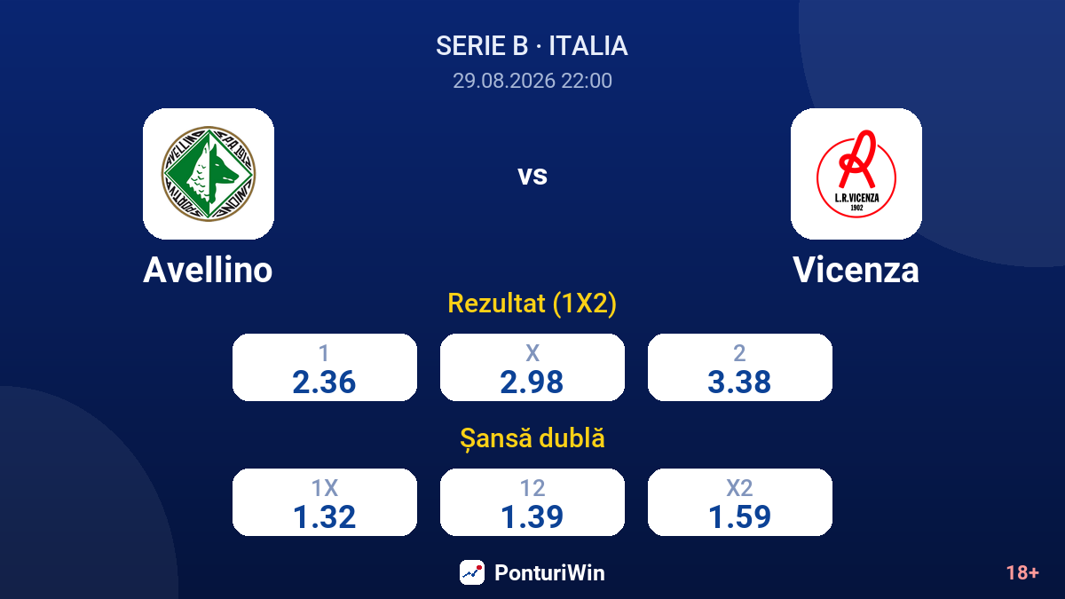 Avellino vs Vicenza — cote