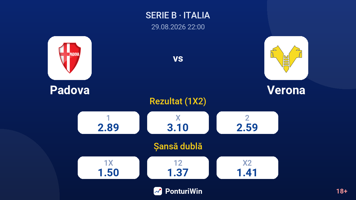 Padova vs Verona — cote
