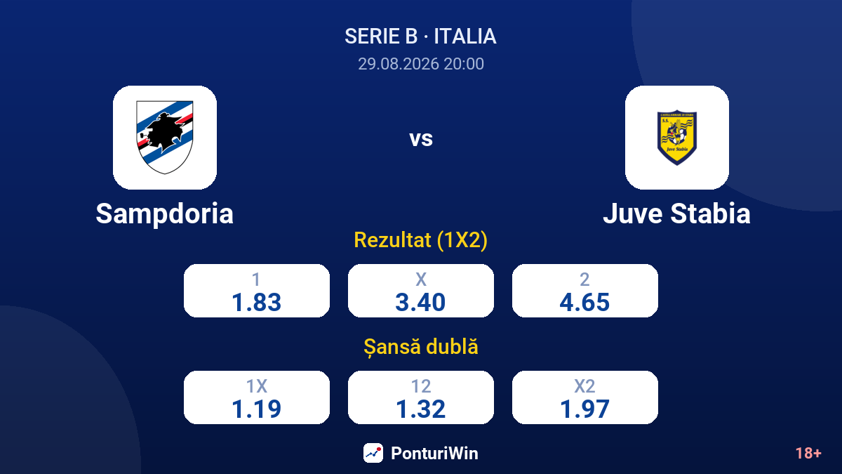 Sampdoria vs Juve Stabia — cote