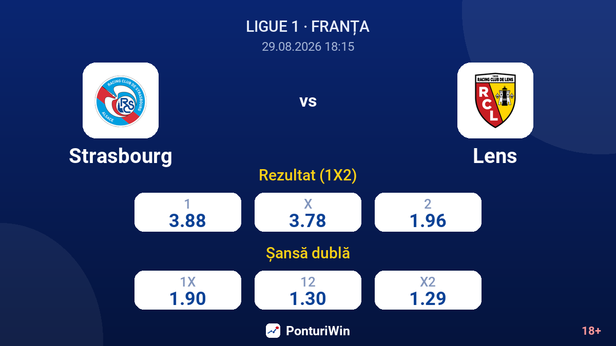Strasbourg vs Lens — cote