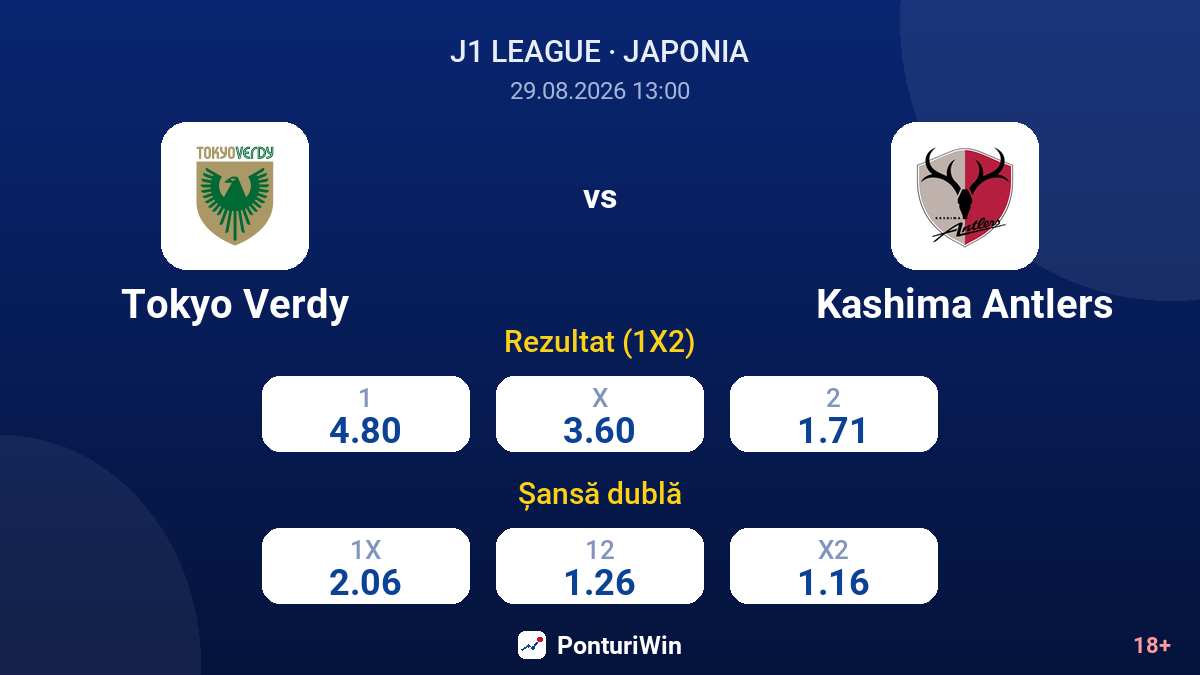 Tokyo Verdy vs Kashima Antlers — cote