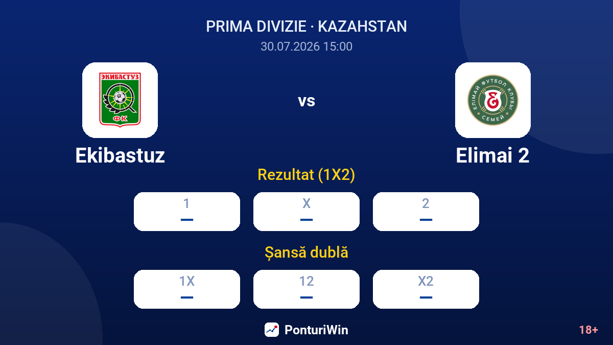 Ekibastuz vs Elimai 2 — cote