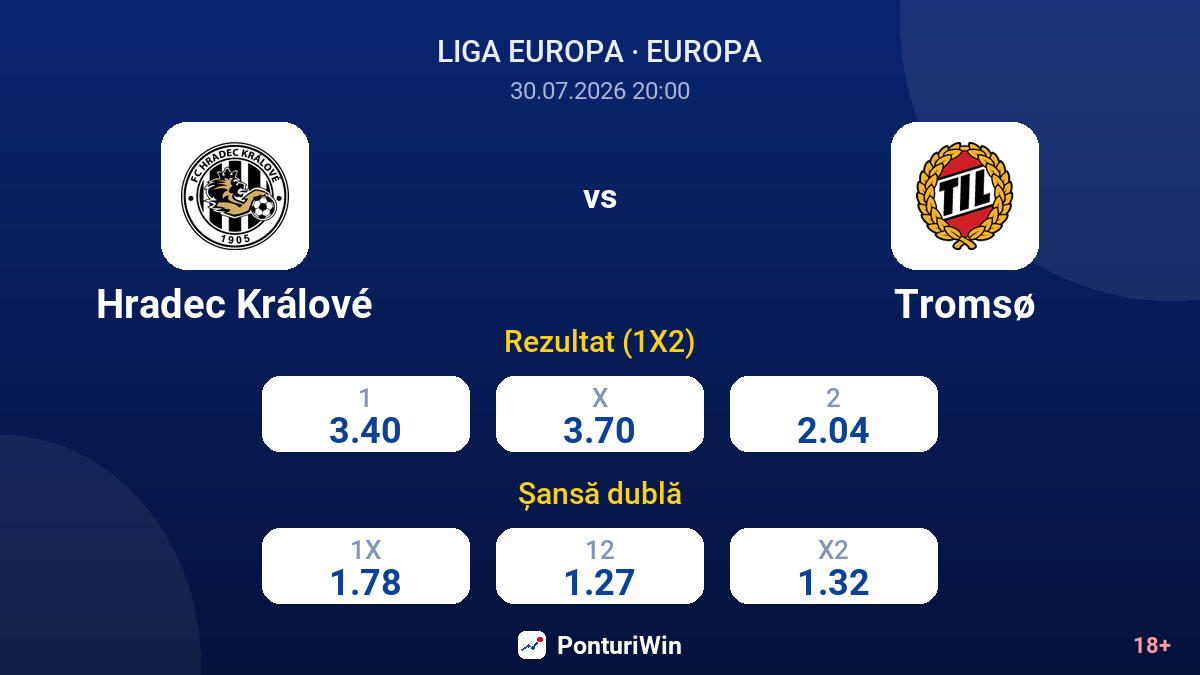 Hradec Králové vs Tromsø — cote