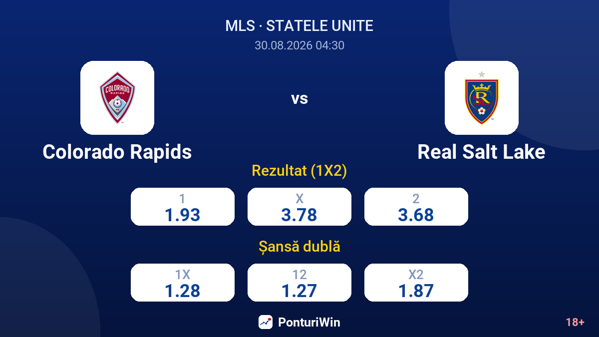 Colorado Rapids vs Real Salt Lake — cote