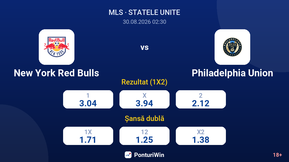 New York Red Bulls vs Philadelphia Union — cote