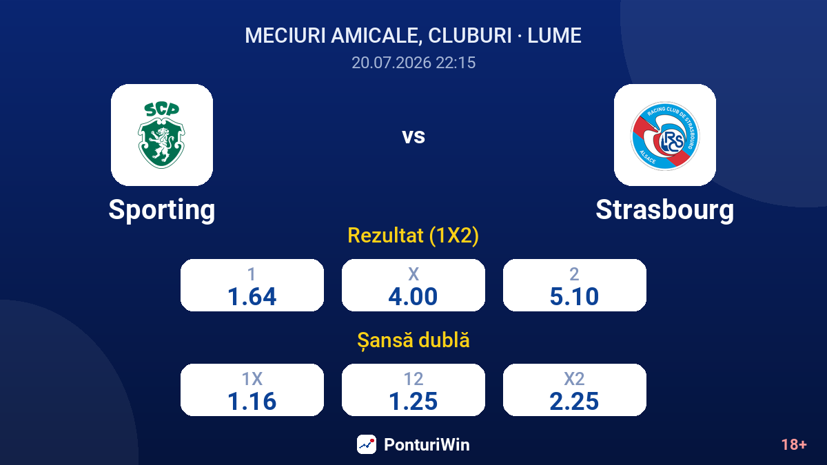 Sporting vs Strasbourg — cote